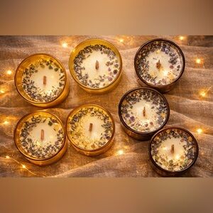 Elegant Gold and Brown Scented Candles